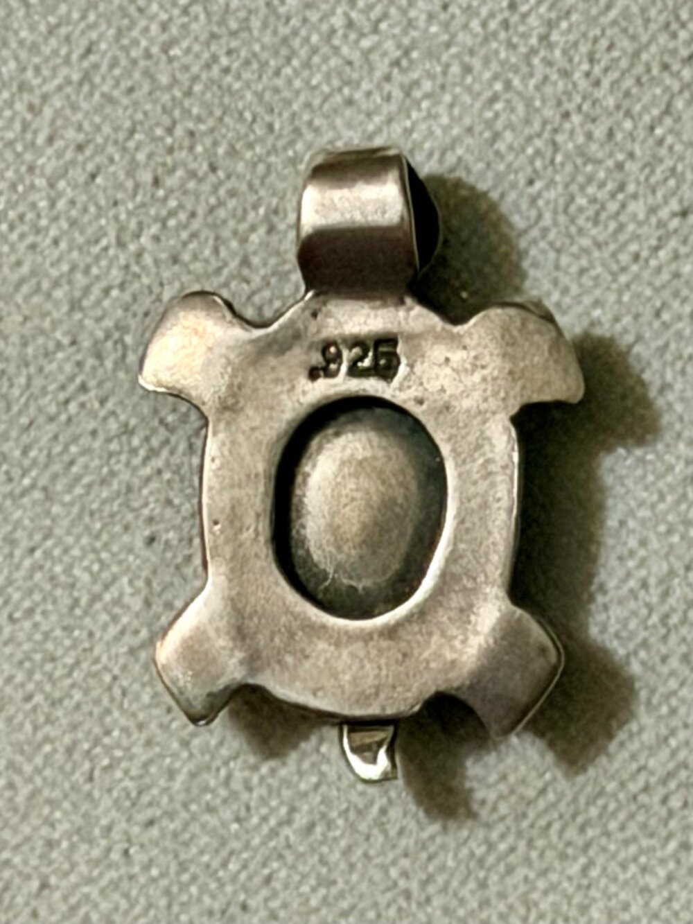 Zuni Style Multistone Inlay Turtle Pendant 925 Sterling Silver Southwestern - Picture 4 of 4